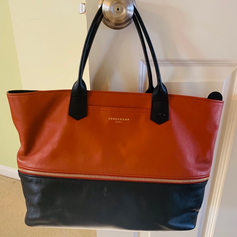 Longchamp 2.0 Expandable Tote - Terracotta/Black